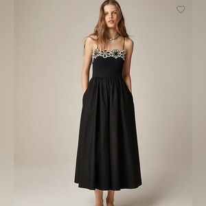 NWT J. Crew Black and White Crochet Mixy Dress